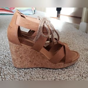 Sperry Topsider Tan Wedges